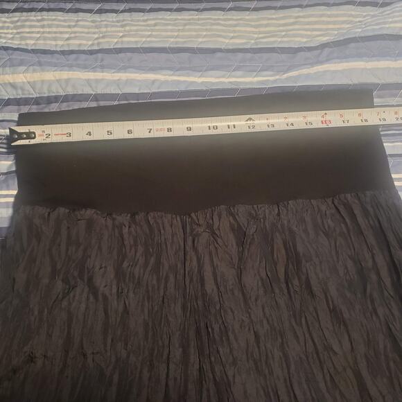 IOS (travelsmith) Size XL Wide Band 100% Silk Wide Leg Crinkle Crop Pants Office - Picture 7 of 10